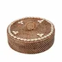 Caskets and boxes - The Rattan Compartment Basket - Natural Brown - BAZAR BIZAR LIVING