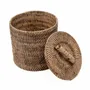 Storage boxes - The Rattan Bin Low - Natural Brown - BAZAR BIZAR LIVING