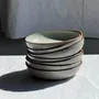 Everyday plates - Set of 7 handmade soup plates in grey glazed ceramic - OFFICE OBJETS