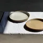Everyday plates - Set of 6 handmade beige and brown glazed stoneware plates D20 H3 - OFFICE OBJETS
