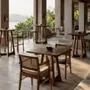 Other tables - Satu square table in solid wood with dark rustic finish - DESIGN TRIP