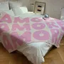 Throw blankets - Cotton Throw Blanket in Pink – KLEKKS NO. 11 - KLEKKS