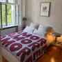 Throw blankets - Cotton Throw Blanket in Bordeaux & Light Blue – KLEKKS NO. 11 - KLEKKS