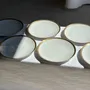 Formal plates - Set of 6 large vintage white porcelain plates with a gold border - OFFICE OBJETS