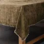 Christmas table settings - Linen Mud Dye Kantha Table Cover - MAISON MIEKO