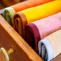 Tea towel - Two-tone hand towel Cara Sable 50 X 50 - MAISON VIVARAISE - SDE VIVARAISE WINKLER