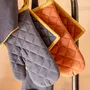 Potholders - Recycled oven glove and pot holder set Grace Corinthe 18 X 32 - MAISON VIVARAISE - SDE VIVARAISE WINKLER