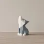 Decorative objects - Papercraft 3D DIY Kits - Mini Grey Paper Wolf - MOKI MOKI