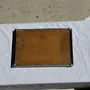 Platter and bowls - Vintage rectangular metal and wood mirror tray L38 H4 - OFFICE OBJETS