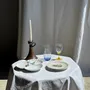 Plats et saladiers - Plat de service vintage en porcelaine blanche à coquillages MP Samie - OFFICE OBJETS