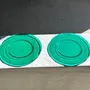 Formal plates - Set of 10 large green blown glass presentation plates - OFFICE OBJETS