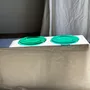 Formal plates - Set of 10 large green blown glass presentation plates - OFFICE OBJETS