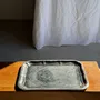 Formal plates - Large vintage tray in silver plated metal art nouveau - OFFICE OBJETS