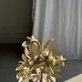 Decorative objects - Small vintage floral chandelier in cream painted metal with 3 light ar - OFFICE OBJETS