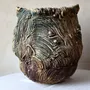 Ceramic - Carved Ceramic Vase with Organic Forms - WOJCIECH DZIENNIAK ART