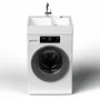 Lavabos - Mongardi : Supera, Bac gain de place en résine, Installable sur le lave-linge, Résistant aux acides, Facile à monter, Pré-perçable pour installer un robinet, 60L × 60P × 11H cm, Blanc - MONGARDI
