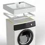 Lavabos - Mongardi : Supera, Bac gain de place en résine, Installable sur le lave-linge, Résistant aux acides, Facile à monter, Pré-perçable pour installer un robinet, 60L × 60P × 11H cm, Blanc - MONGARDI
