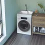 Lavabos - Mongardi : Supera, Bac gain de place en résine, Installable sur le lave-linge, Résistant aux acides, Facile à monter, Pré-perçable pour installer un robinet, 60L × 60P × 11H cm, Blanc - MONGARDI