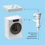 Lavabos - Mongardi : Supera, Bac gain de place en résine, Installable sur le lave-linge, Résistant aux acides, Facile à monter, Pré-perçable pour installer un robinet, 60L × 60P × 11H cm, Blanc - MONGARDI