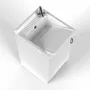 Lavabos - Mongardi : Meuble évier-lavoir en bois avec bac en résine, Pré-perçable pour installer un robinet, Résistant aux acides, Intérieur, 45L × 50P × 85H cm, Blanc - MONGARDI