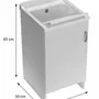 Lavabos - Mongardi : Meuble évier-lavoir en bois avec bac en résine, Pré-perçable pour installer un robinet, Résistant aux acides, Intérieur, 45L × 50P × 85H cm, Blanc - MONGARDI