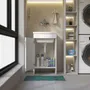 Lavabos - Mongardi : Meuble évier-lavoir en bois avec bac en résine, Pré-perçable pour installer un robinet, Résistant aux acides, Intérieur, 45L × 50P × 85H cm, Blanc - MONGARDI