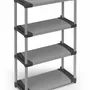 Etagères - Mongardi : Étagère en résine à 4 niveaux, Facile à monter, Résistante, Charge maximale 50 kg, Système modulaire, Intérieur et Extérieur, 80L × 39,5P × 165H cm, Gris et Noir - MONGARDI