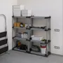 Etagères - Mongardi : Étagère en résine à 4 niveaux, Facile à monter, Résistante, Charge maximale 50 kg, Système modulaire, Intérieur et Extérieur, 80L × 39,5P × 165H cm, Gris et Noir - MONGARDI