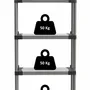 Etagères - Mongardi : Étagère en résine à 4 niveaux, Facile à monter, Résistante, Charge maximale 50 kg, Système modulaire, Intérieur et Extérieur, 80L × 39,5P × 165H cm, Gris et Noir - MONGARDI