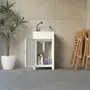 Sinks - Mongardi: Resin Utility Sink Cabinet, Pre-Drilled for Tap Installation, Acid-Resistant, Indoor and Outdoor, 45W × 50D × 85H cm, White - MONGARDI