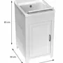 Sinks - Mongardi: Resin Utility Sink Cabinet, Pre-Drilled for Tap Installation, Acid-Resistant, Indoor and Outdoor, 45W × 50D × 85H cm, White - MONGARDI