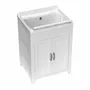 Sinks - Mongardi: Resin Utility Sink Cabinet, Pre-Drilled for Tap Installation, Acid-Resistant, Indoor and Outdoor, 60W × 50D × 85H cm, White - MONGARDI