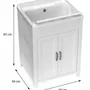 Sinks - Mongardi: Resin Utility Sink Cabinet, Pre-Drilled for Tap Installation, Acid-Resistant, Indoor and Outdoor, 60W × 50D × 85H cm, White - MONGARDI