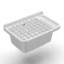 Lavabos - Mongardi : Évier multifonction en résine avec grille, Fixation murale, Résistant aux acides, Intérieur et Extérieur, 58,3L × 38,5P × 26H cm, Blanc - MONGARDI