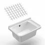 Lavabos - Mongardi : Évier multifonction en résine avec grille, Fixation murale, Résistant aux acides, Intérieur et Extérieur, 58,3L × 38,5P × 26H cm, Blanc - MONGARDI