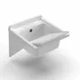 Sinks - Mongardi: Resin Tub with Wall-Mounting Brackets and Washboard, Acid-Resistant, Indoor and Outdoor, 46W × 51D × 26H cm, White - MONGARDI