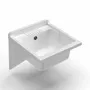 Lavabos - Mongardi : Bac en résine avec supports de fixation murale, Résistant aux acides, Intérieur et Extérieur, 46L × 51P × 26H cm, Blanc - MONGARDI