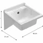 Lavabos - Mongardi : Bac en résine avec supports de fixation murale, Résistant aux acides, Intérieur et Extérieur, 46L × 51P × 26H cm, Blanc - MONGARDI