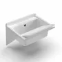 Lavabos - Mongardi : Bac en résine avec supports de fixation murale et planche, Résistant aux acides, Intérieur et Extérieur, 61L × 51P × 26H cm, Blanc - MONGARDI