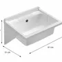 Lavabos - Mongardi : Bac en résine avec supports de fixation murale et planche, Résistant aux acides, Intérieur et Extérieur, 61L × 51P × 26H cm, Blanc - MONGARDI