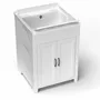 Sinks - Mongardi: Resin Utility Sink Cabinet, Pre-Drilled for Tap Installation, Acid-Resistant, Indoor and Outdoor, 60W × 60D × 85H cm, White - MONGARDI