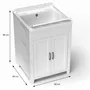 Sinks - Mongardi: Resin Utility Sink Cabinet, Pre-Drilled for Tap Installation, Acid-Resistant, Indoor and Outdoor, 60W × 60D × 85H cm, White - MONGARDI