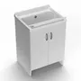 Lavabos - Mongardi : Meuble évier-lavoir en bois avec bac en résine, Pré-perçable pour installer un robinet, Résistant aux acides, Intérieur, 60L × 50P × 85H cm, Blanc - MONGARDI