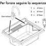 Lavabos - Mongardi : Meuble évier-lavoir en bois avec bac en résine, Pré-perçable pour installer un robinet, Résistant aux acides, Intérieur, 60L × 50P × 85H cm, Blanc - MONGARDI