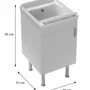 Sinks - Mongardi: Star Wooden Utility Sink Cabinet with Feet and Resin Tub, Pre-Drilled for Tap Installation, Acid-Resistant, Indoor, 46W × 51D × 85H cm, White - MONGARDI