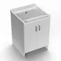 Sinks - Mongardi: Wooden Utility Sink Cabinet with Resin Tub, Pre-Drilled for Tap Installation, Acid-Resistant, Indoor, 60W × 60D × 85H cm, White - MONGARDI