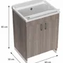 Lavabos - Mongardi : Meuble évier-lavoir en bois avec bac en résine, Pré-perçable pour installer un robinet, Résistant aux acides, Intérieur, 60L × 50P × 85H cm, Chêne - MONGARDI