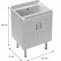 Sinks - Mongardi: Star Wooden Utility Sink Cabinet with Feet and Resin Tub, Pre-Drilled for Tap Installation, Acid-Resistant, Indoor, 61W × 51D × 85H cm, White - MONGARDI