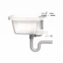 Lavabos - Mongardi : Évier multifonction Linea Vela en résine, Fixation murale, Résistant aux acides, Intérieur et Extérieur, 50L × 39P × 24H cm, Blanc - MONGARDI