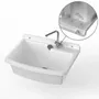 Lavabos - Mongardi : Évier multifonction Linea Vela en résine, Fixation murale, Résistant aux acides, Intérieur et Extérieur, 60L × 45P × 25H cm, Blanc - MONGARDI